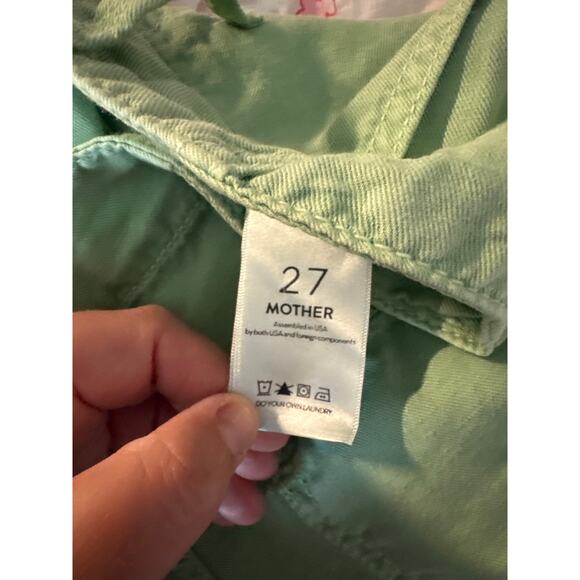 Women's Mother The Shaker High-Rise Chop Crop Linen-Blend Jeans in Hedge Green - Picture 5 of 5